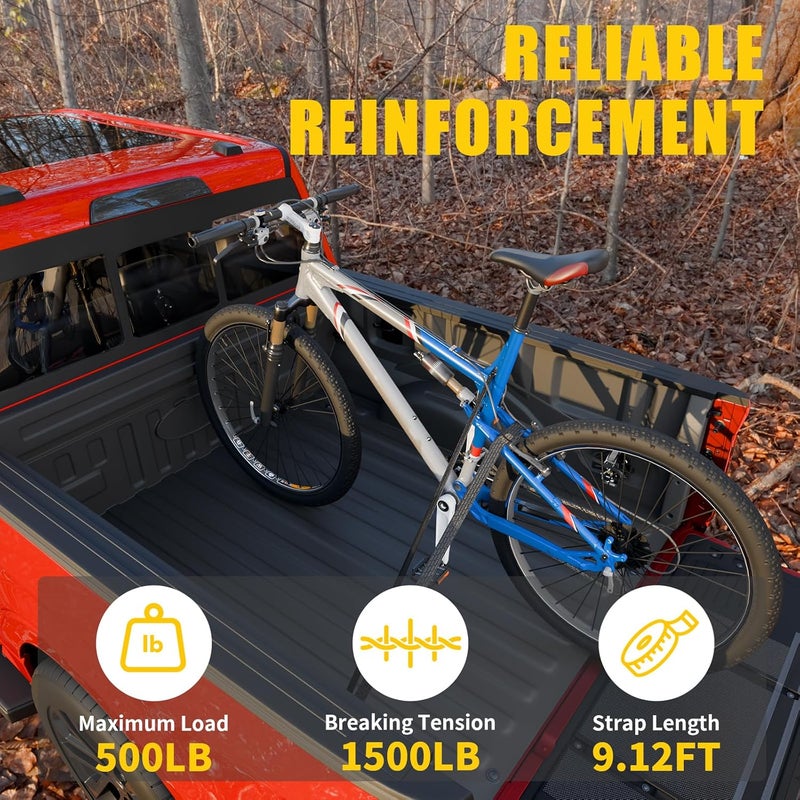 Maxzina Retractable Ratchet Straps Compatible with 2009-2014 Ford F150 Retracting Straps 2PCS Auto Retract Securing Strap Tie Down System for 2013 F-150 Accessories - Image 5